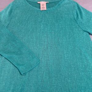 Philosophy Bright Teal Lightweight Crewneck Sweater